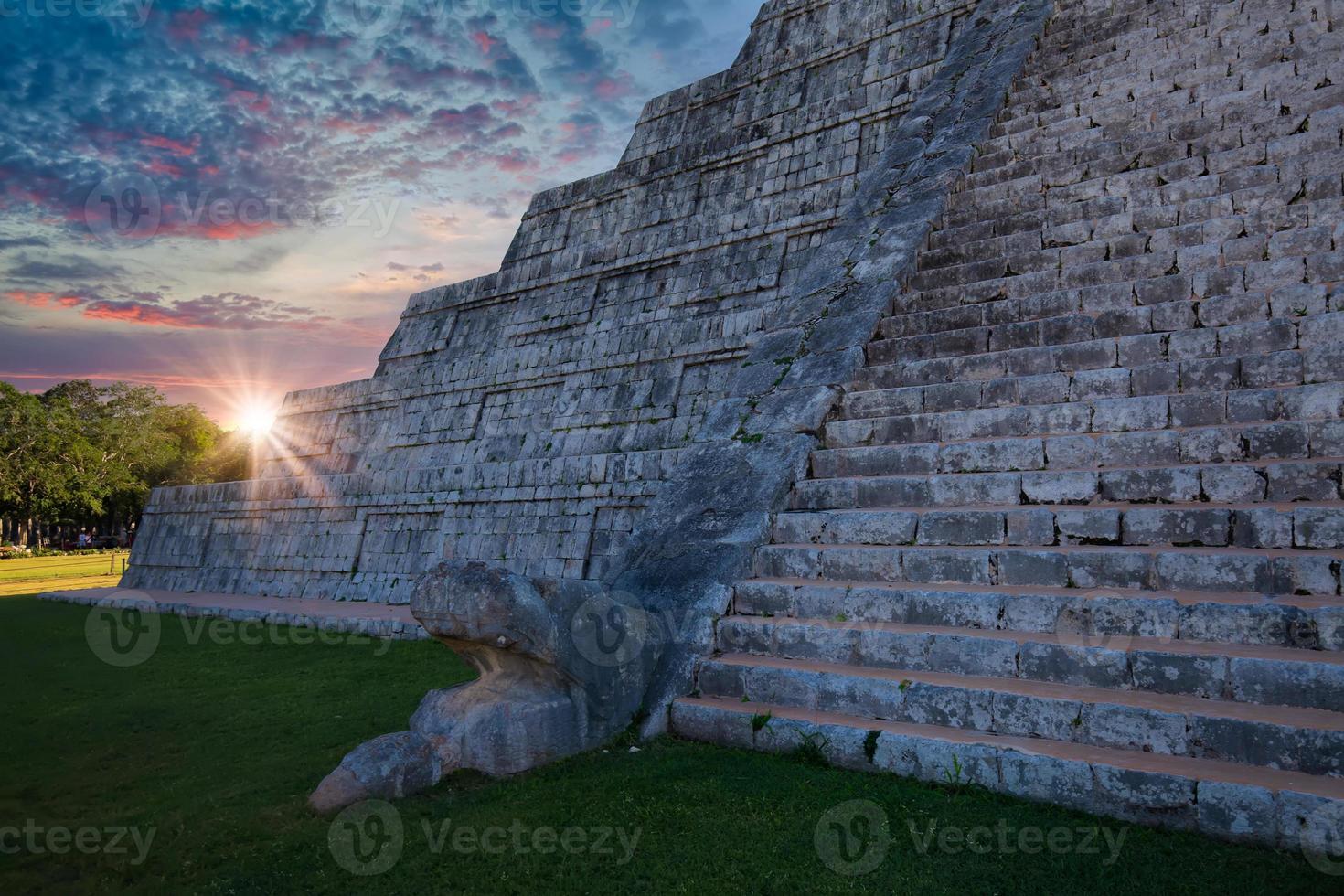 Mexico, Chichen Itza, archaeological site, ruins and pyramids of old Mayan city in Yucatan photo