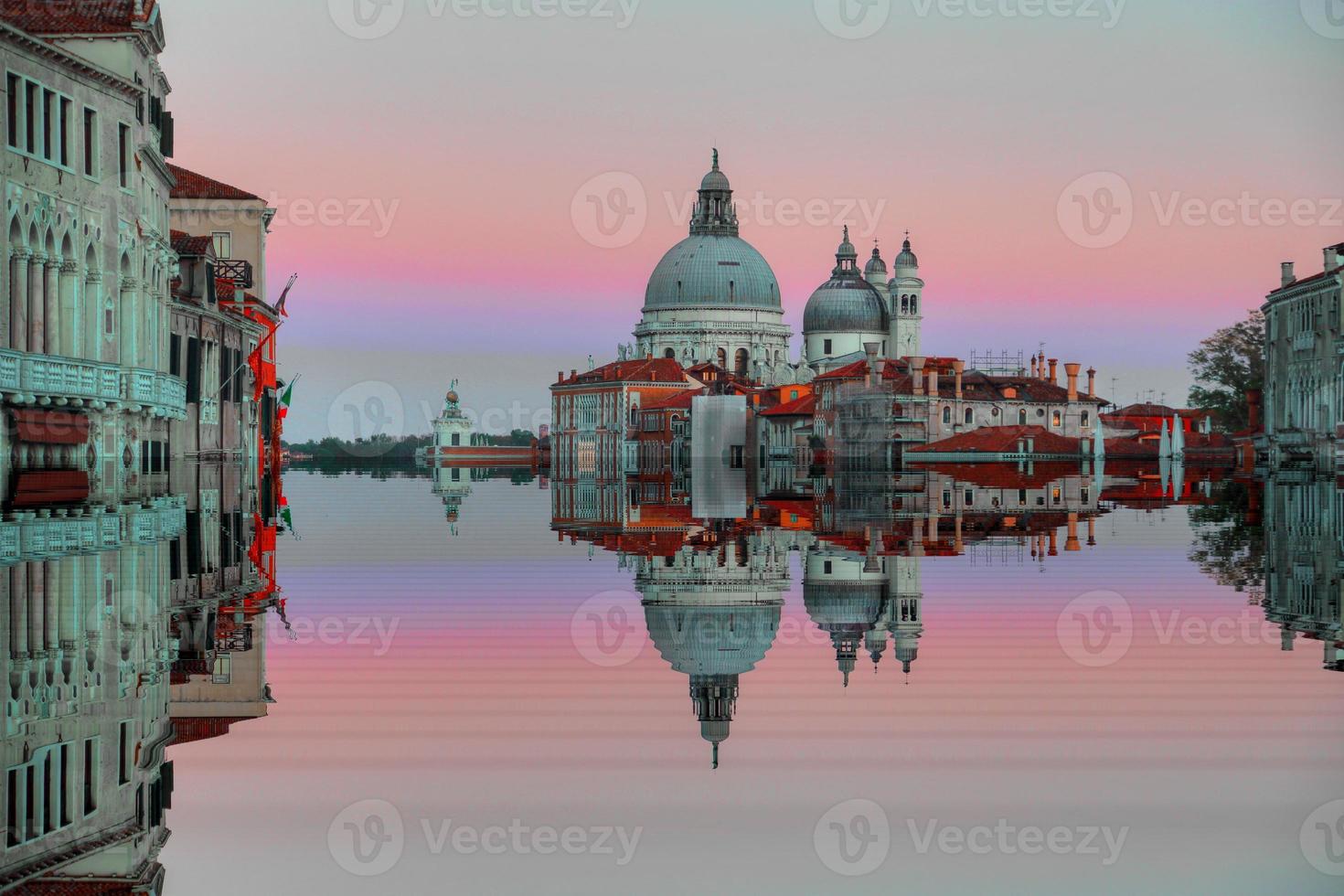 Climate change and global warming concept illustrating a result of an extreme weather changes and ensued flooding in Venice, Italy photo