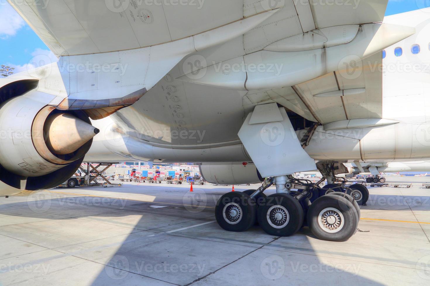 Upcoming vacation, plane waiting for passengers photo