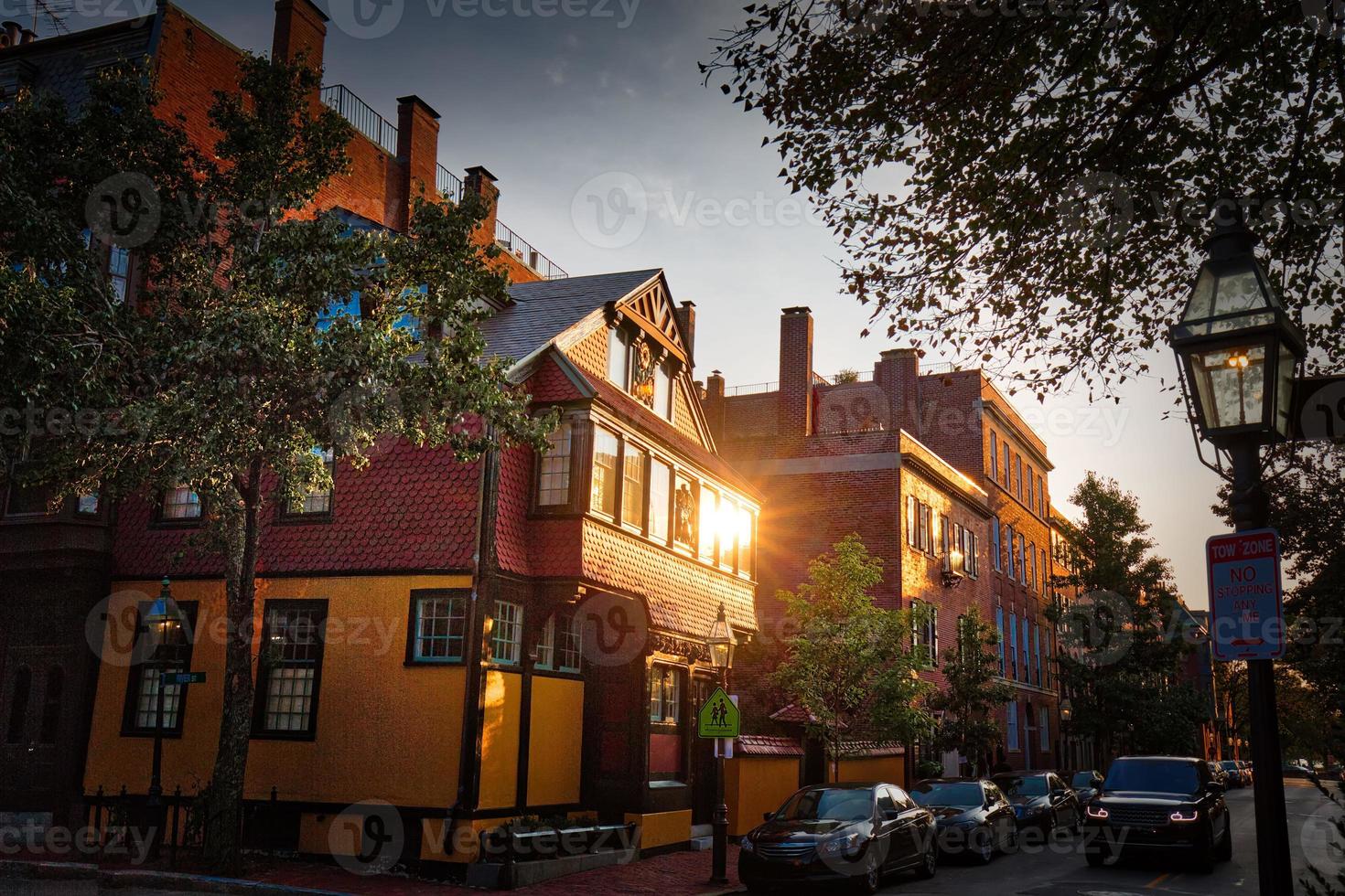 Landmark Boston Beacon Hill streets and historic brick buildings photo