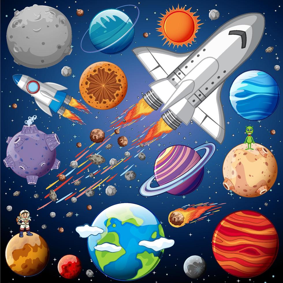 Set of space objects in space vector