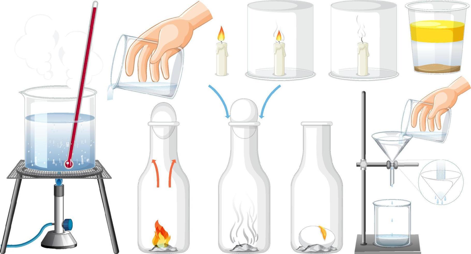 experimento científico de la temperatura del agua vector