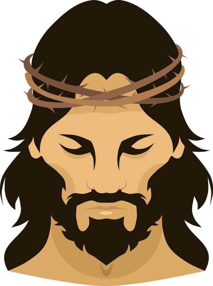 Christ with crown of thorns vector