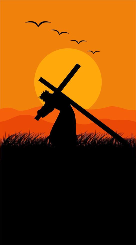 Jesus and cross vector