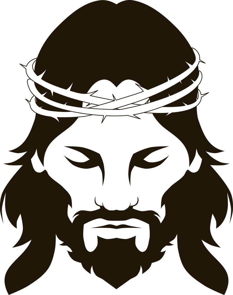 jesucristo con una corona de espinas vector