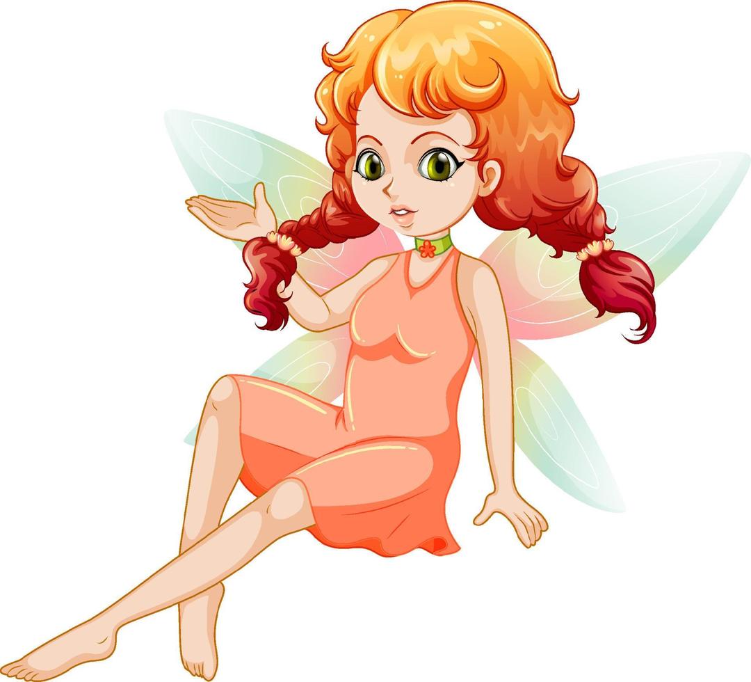 Beautiful fairy girl cartoon character vector