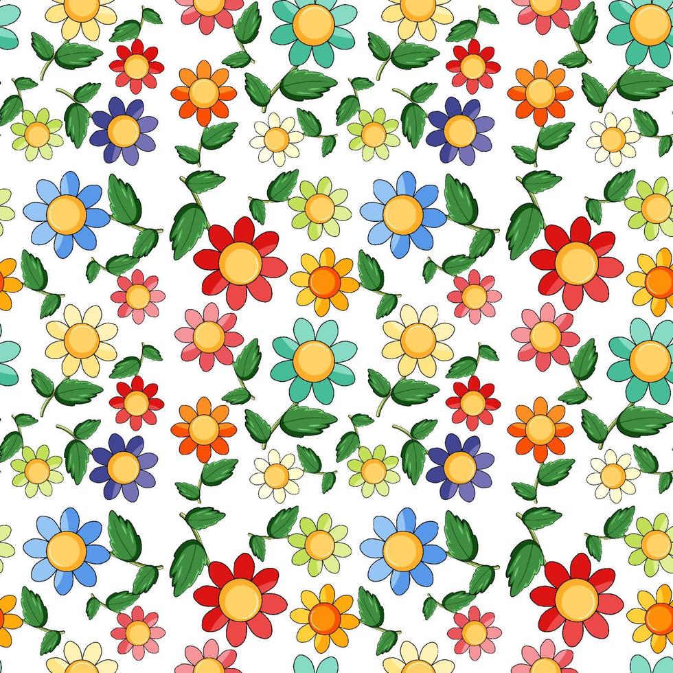 diseño de fondo transparente con flores de colores vector