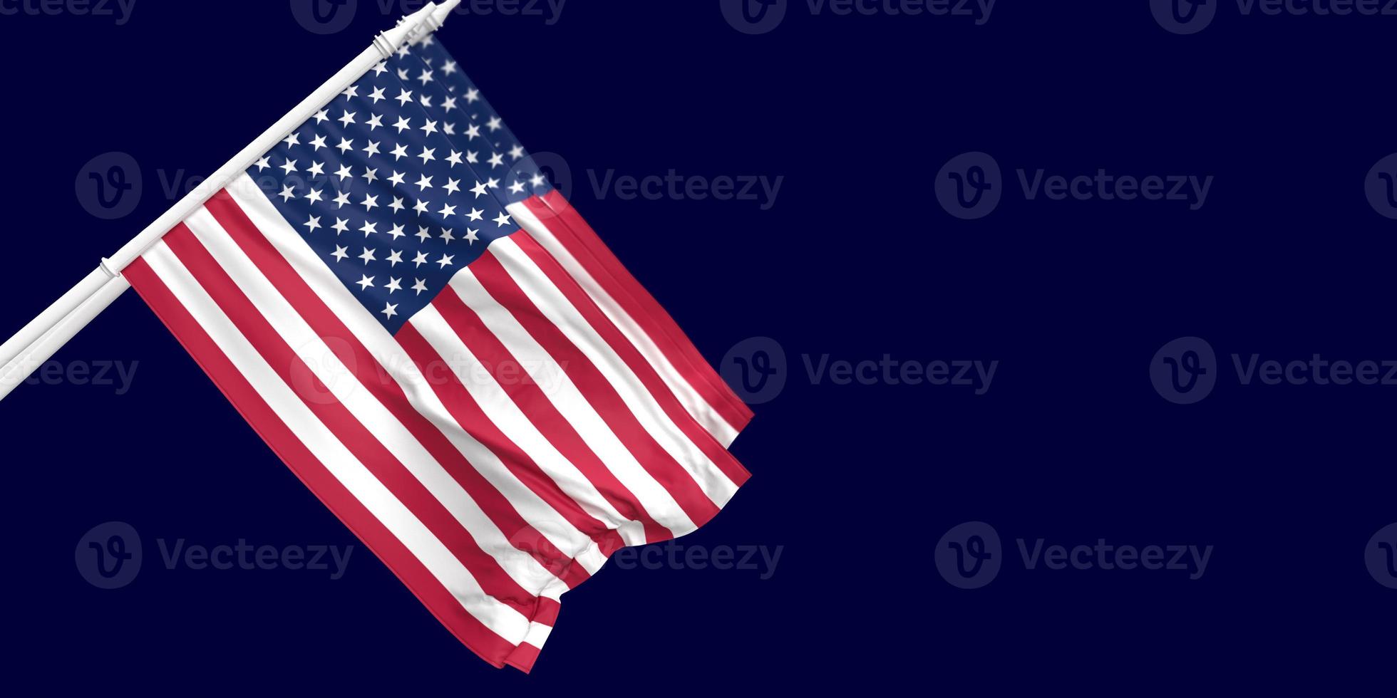 Flag usa america united state star 4 th fourth july nationality democracy president government pole memorial pride country independence celebrate festival freedom banner happy holiday .3d render photo