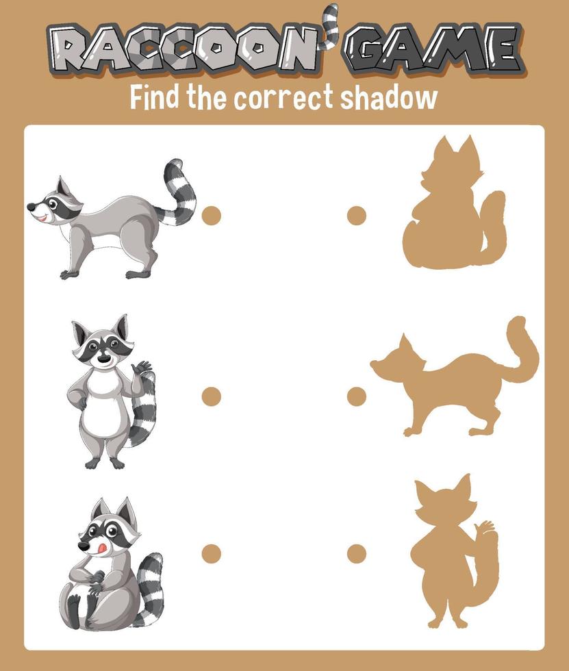 Worksheet design for matching shadow vector