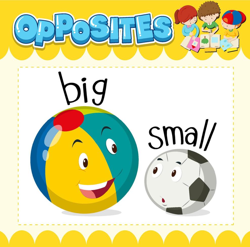 Opposite words for big and small vector