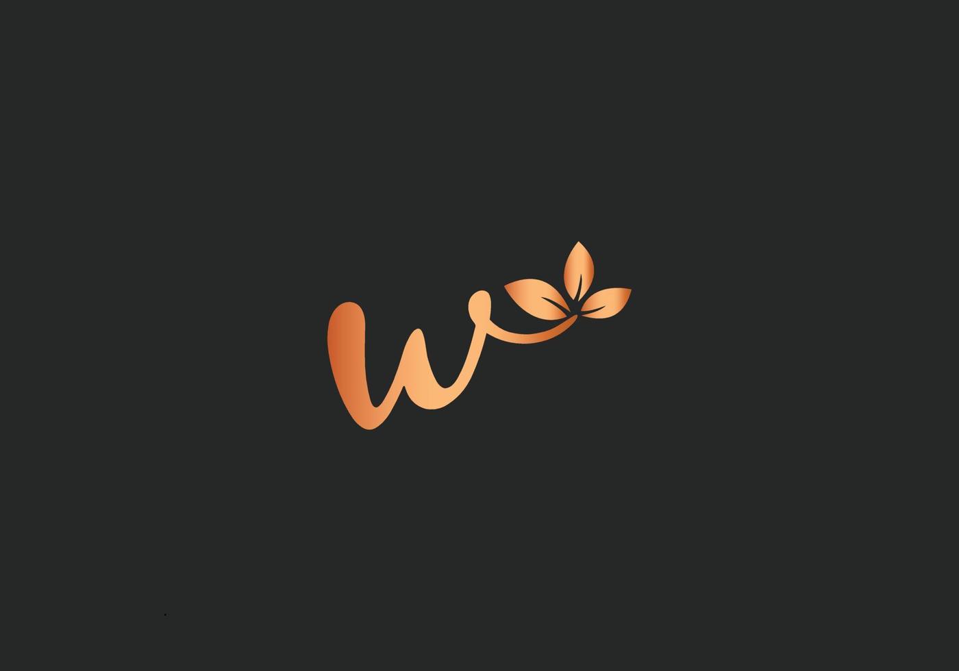 Letter W Monogram design elements graceful template Gold Beauty Industry fashion logo cosmetics business natural vector