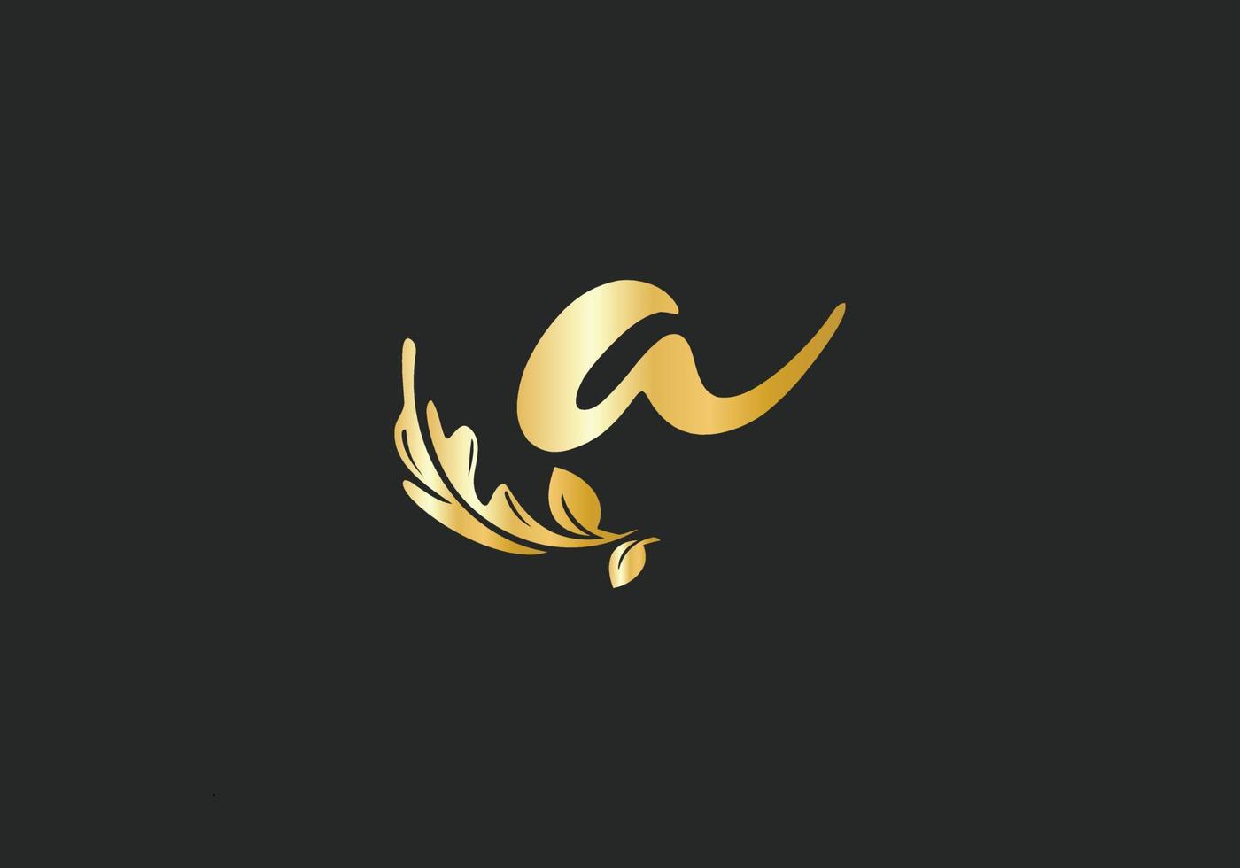 Letter A Monogram design elements graceful template Gold Beauty Industry fashion logo cosmetics business natural vector