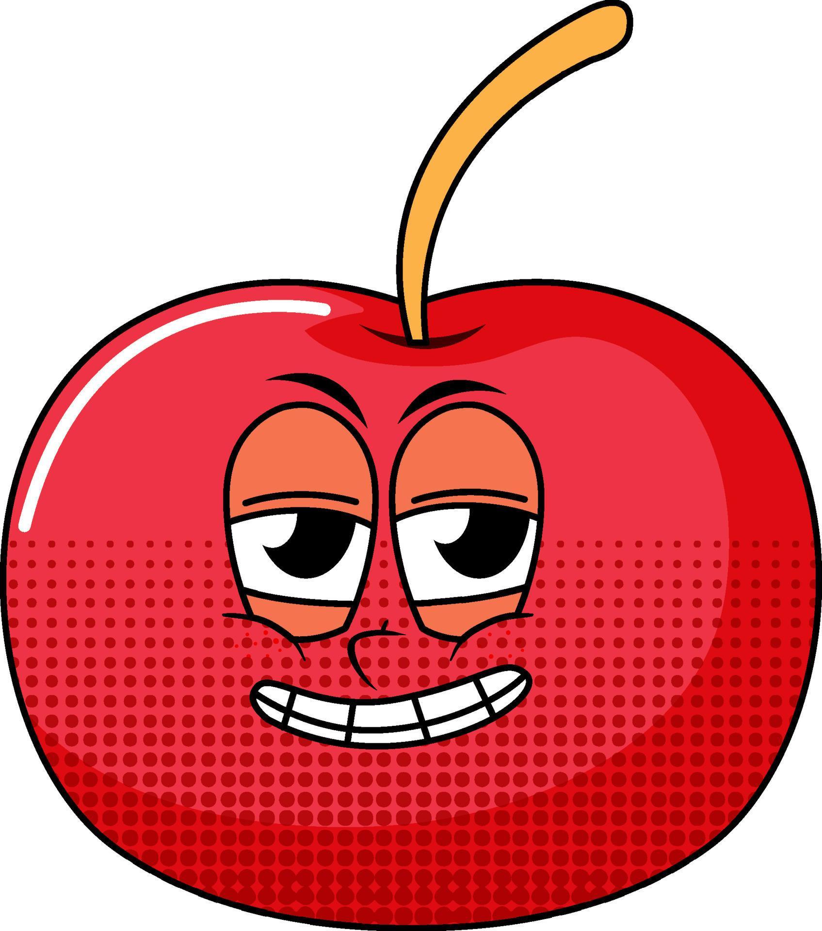 Cherry cartoon character on white background 6928373 Vector Art at Vecteezy