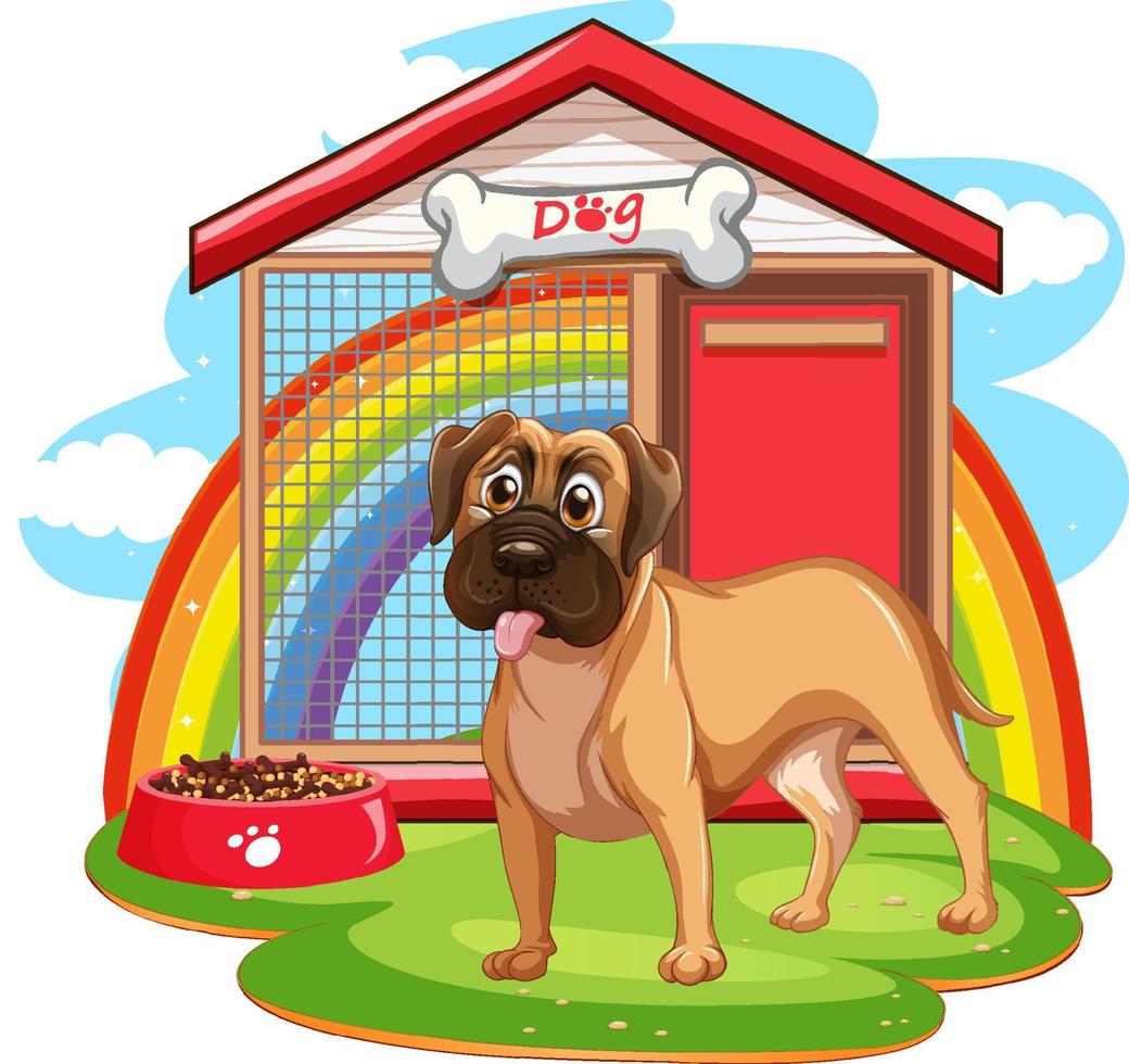 A dog outside the doghouse vector
