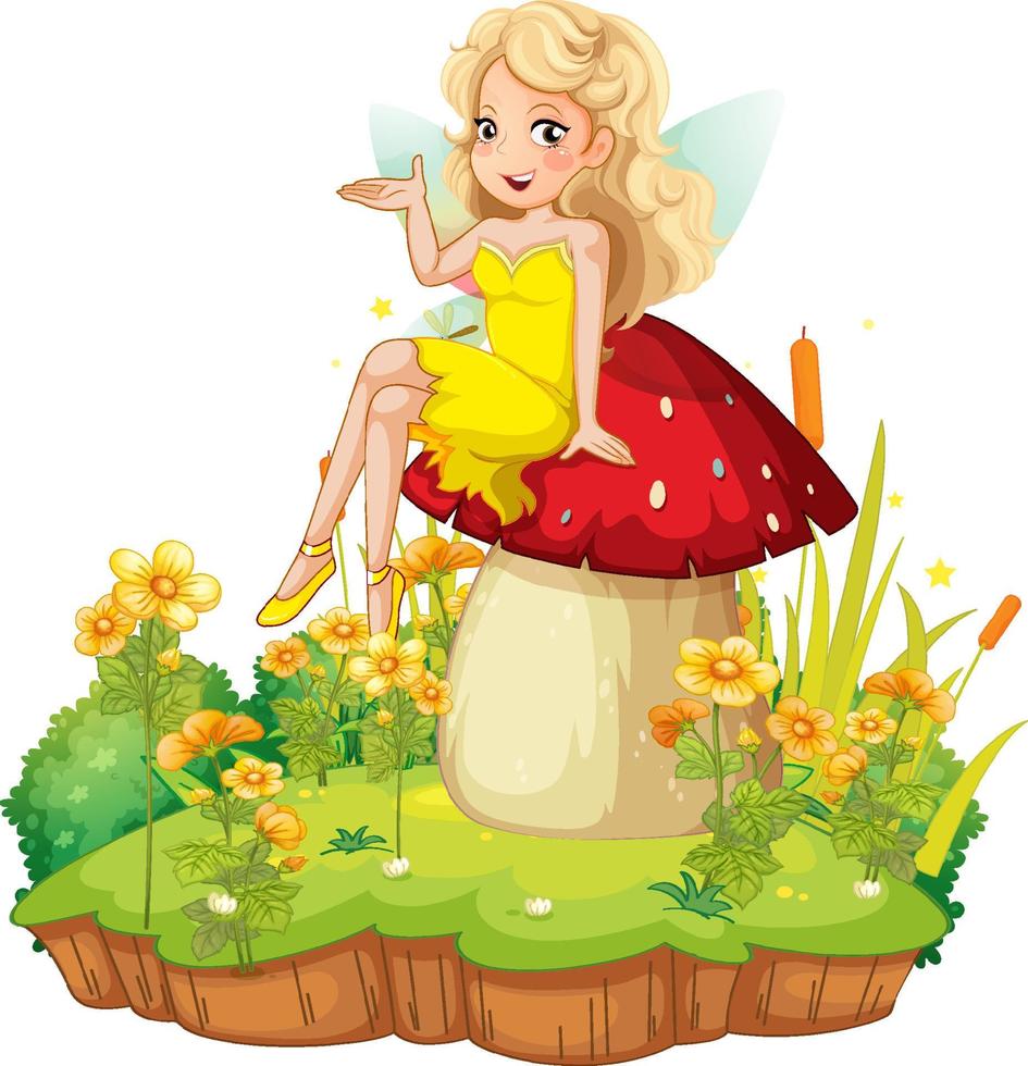 Fantastic fairy girl cartoon character vector