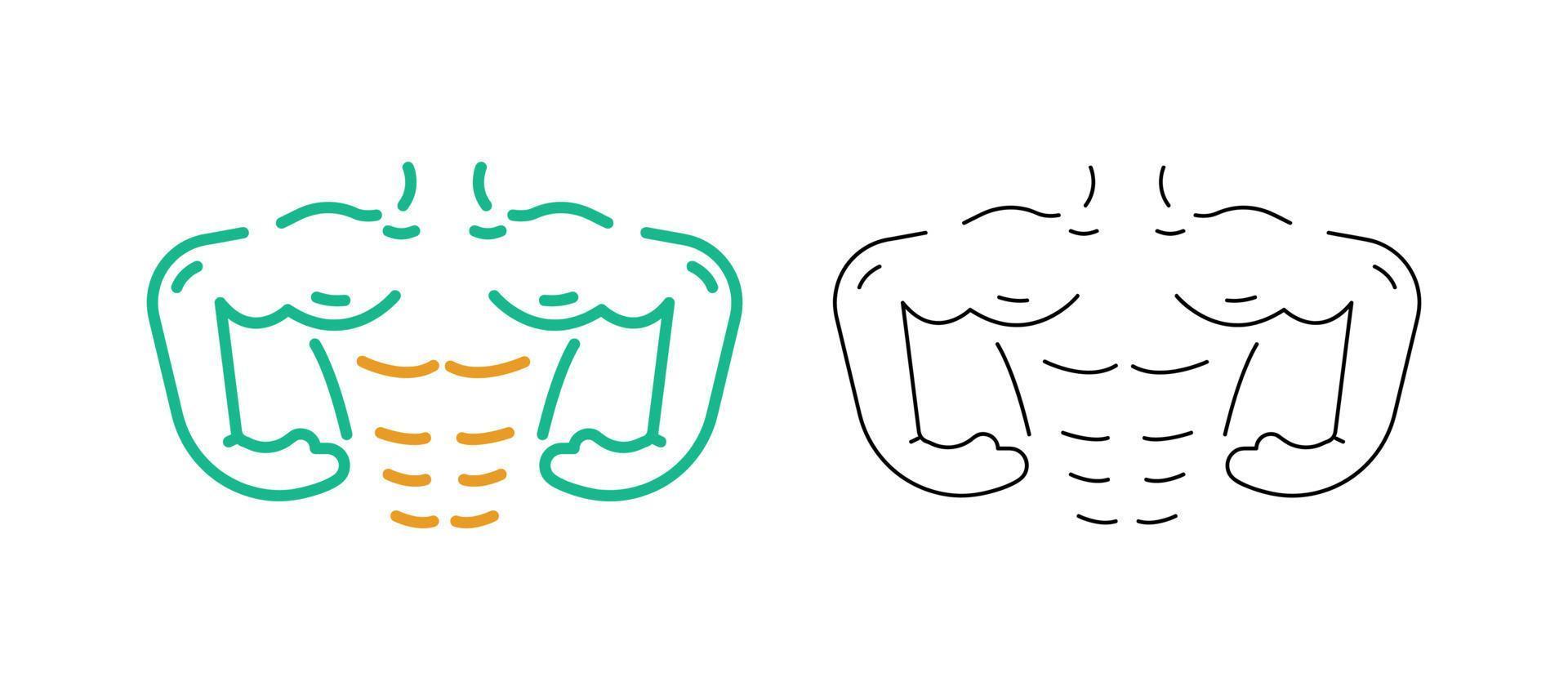 Body icon. Icon about bodybuilding and fitness. linear set. Weight, body and more sport icon. Editable logo. vector