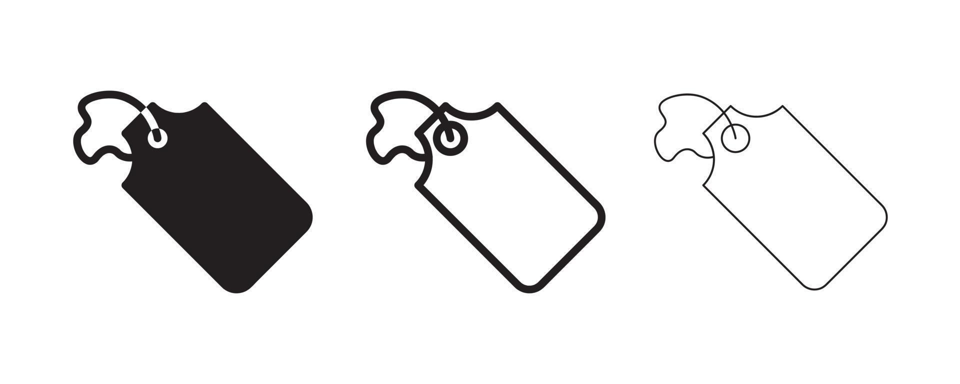 Label vector icon. This icon is a rectangular tag icon for trading goods. Editable alternating line. Label, price icon sticker symbol. Tag sale vector, tag set.