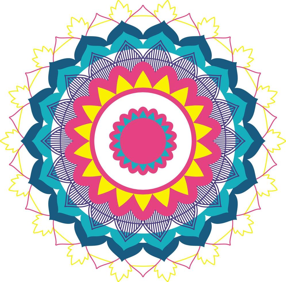 Vintage mandala with thin lines vector
