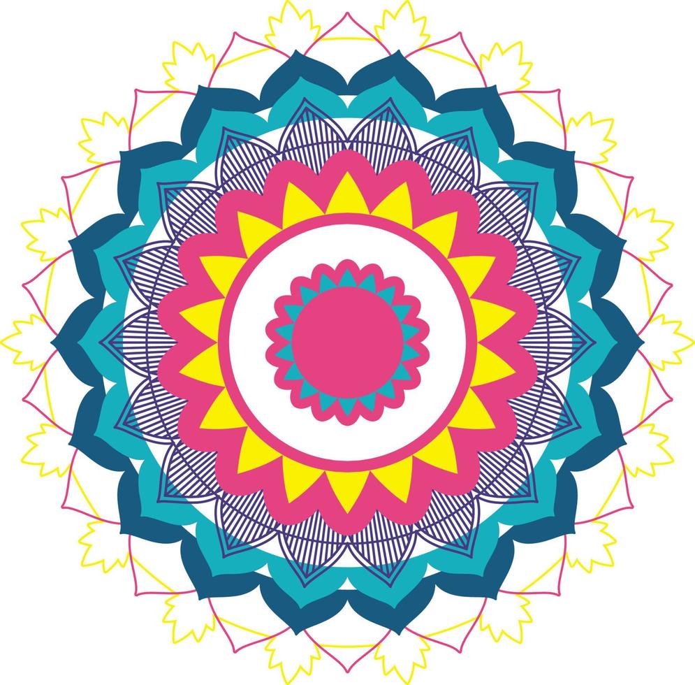 Vintage mandala with thin lines vector