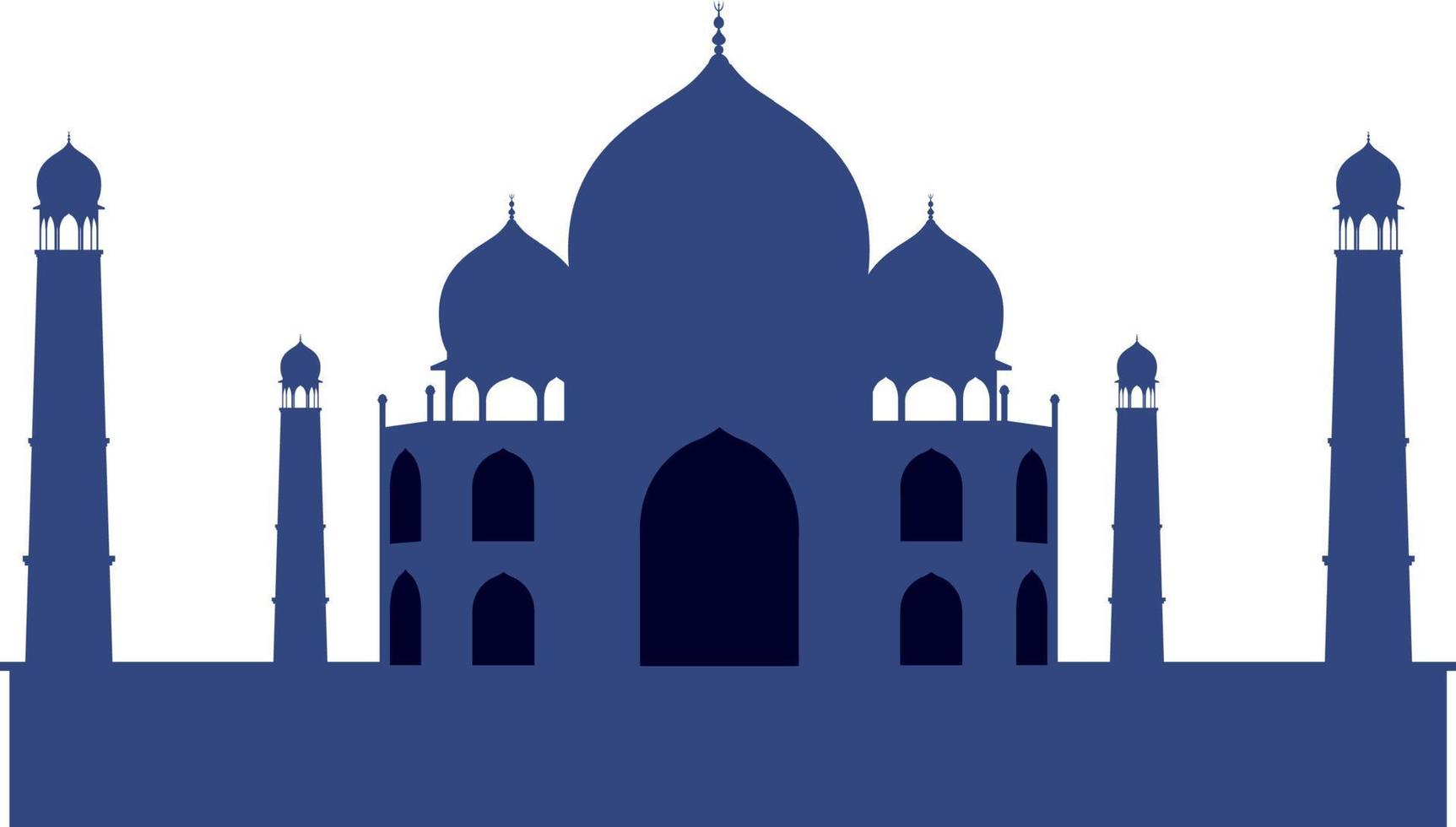 Silhouette design of mosque on white background vector