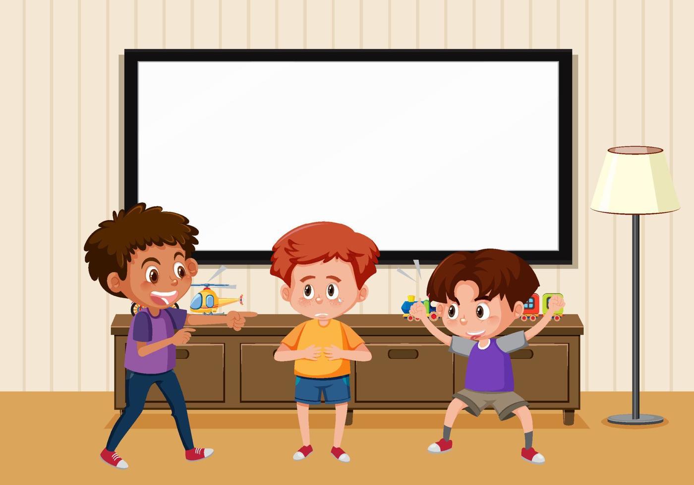 Stop bullying concept with cartoon character vector