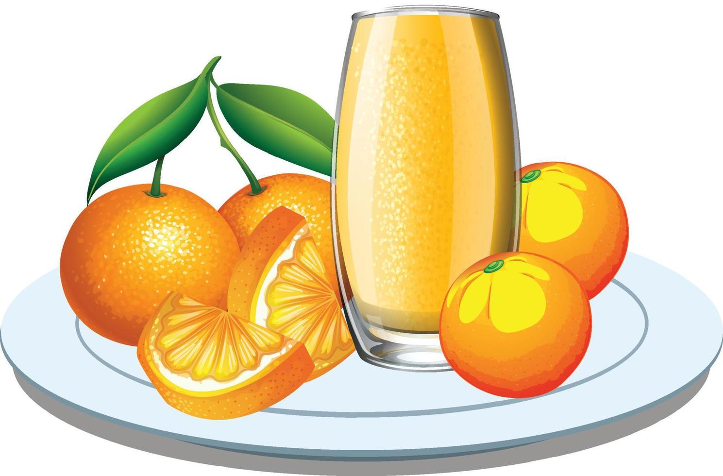 A glass of orange juice with chopped orange vector