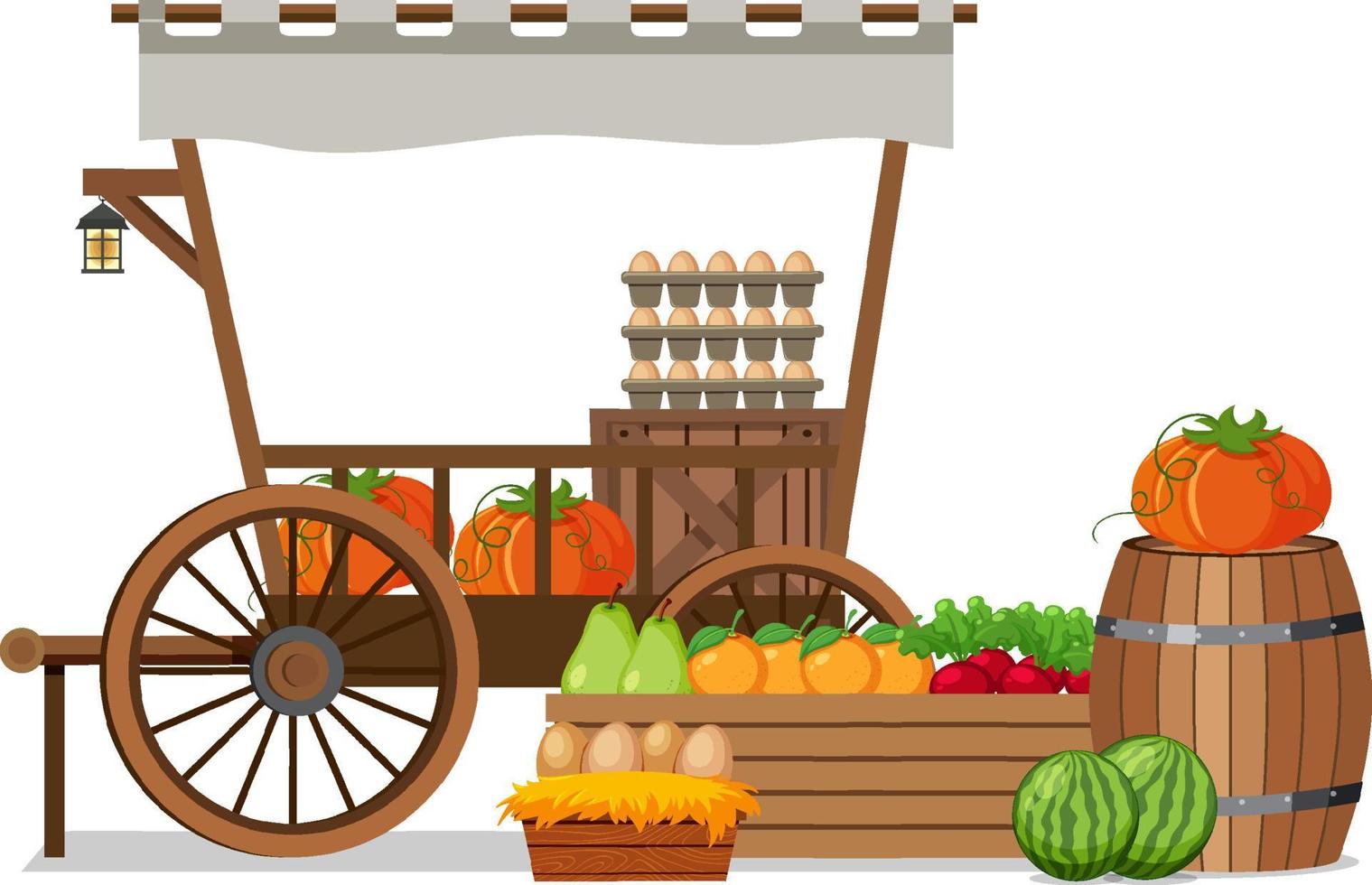 Flea market concept with fruit store vector