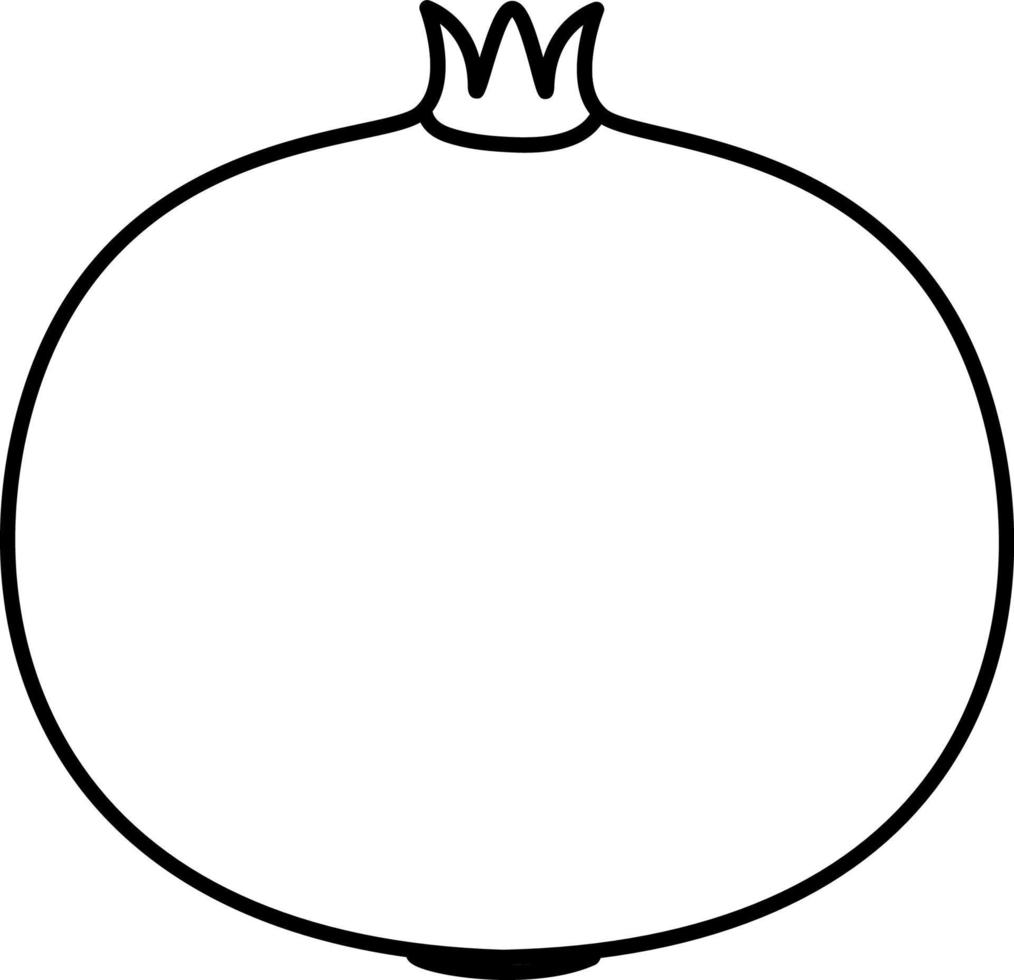 Pomegranate doodle outline for colouring vector