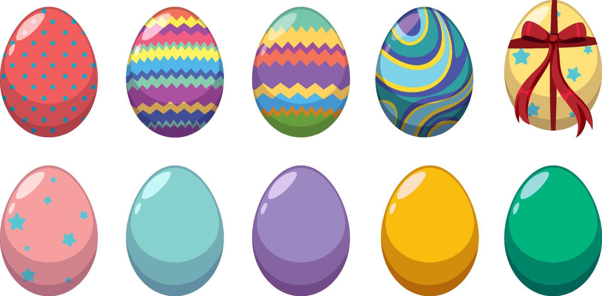 diseño diferente de huevos de pascua vector