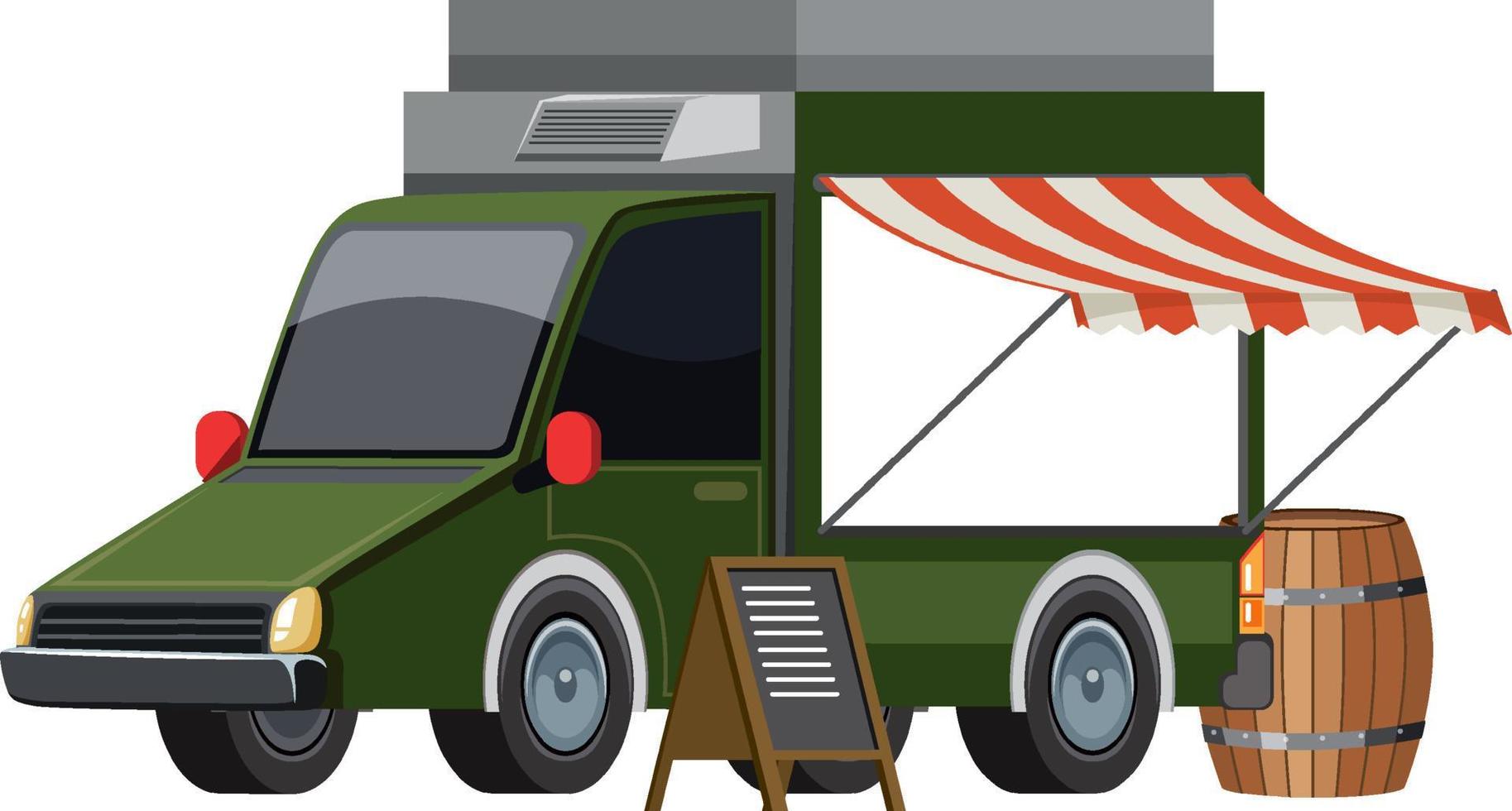 A cute food truck on white background vector