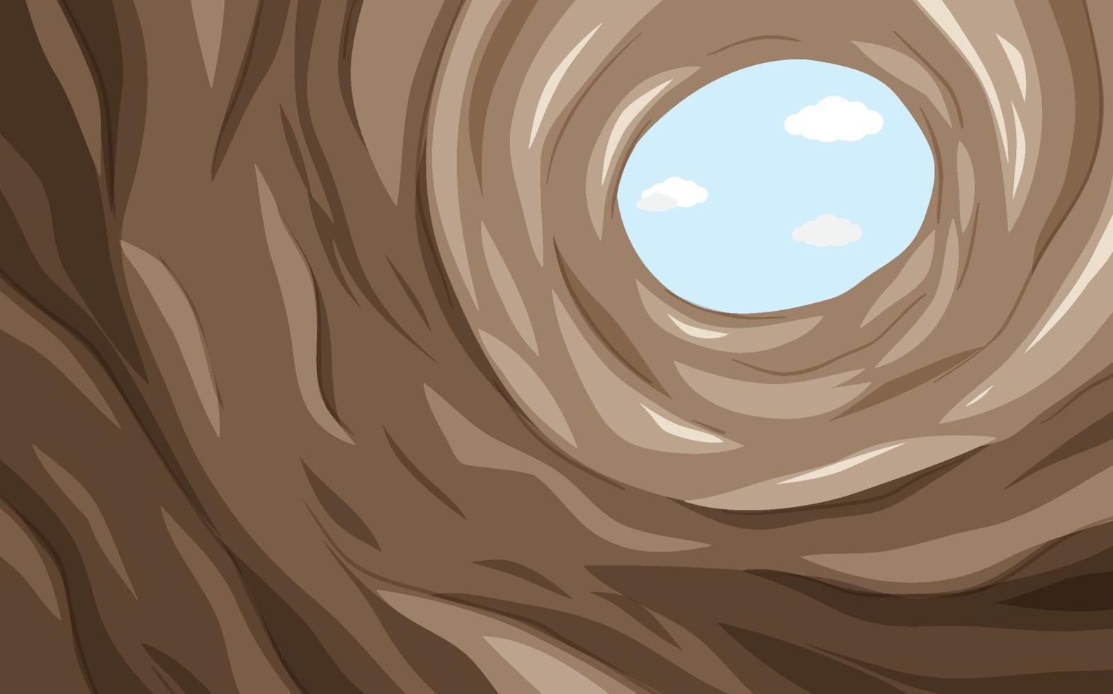 Underground hole cave scene vector