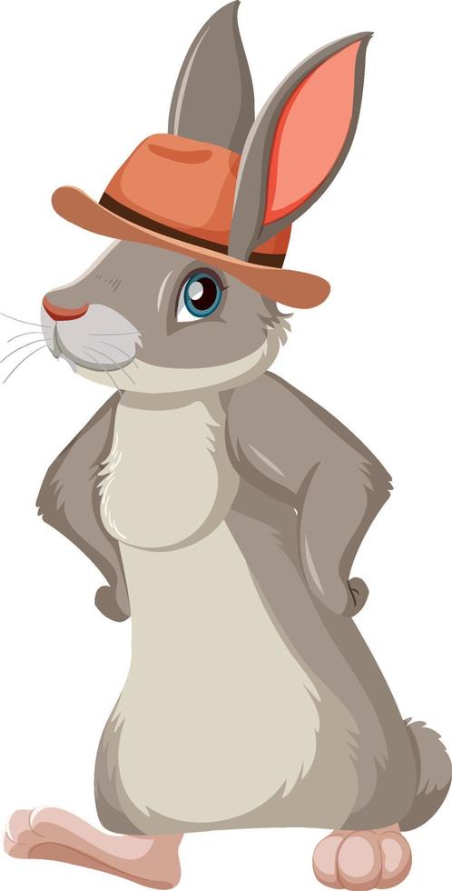 Cute bunny wearing hat vector