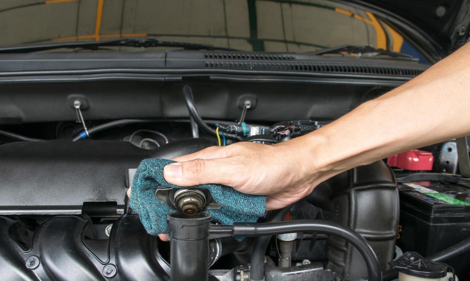 hand open valve metal cover on an radiator for engine cooling photo