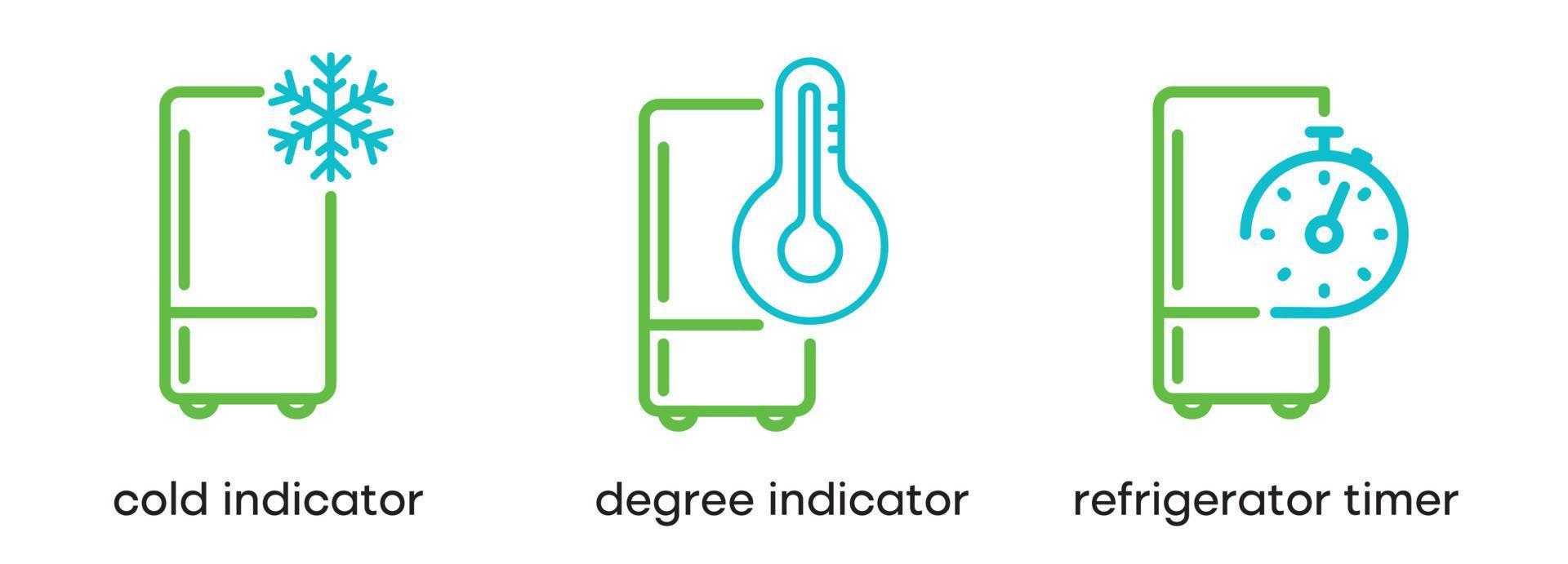 Refrigerator degree and air conditioning icon. Degree indicator. This symbol is the symbol of the refrigerator. Colorful refrigerator button icon. Editable Stroke. Logo, web and app. vector