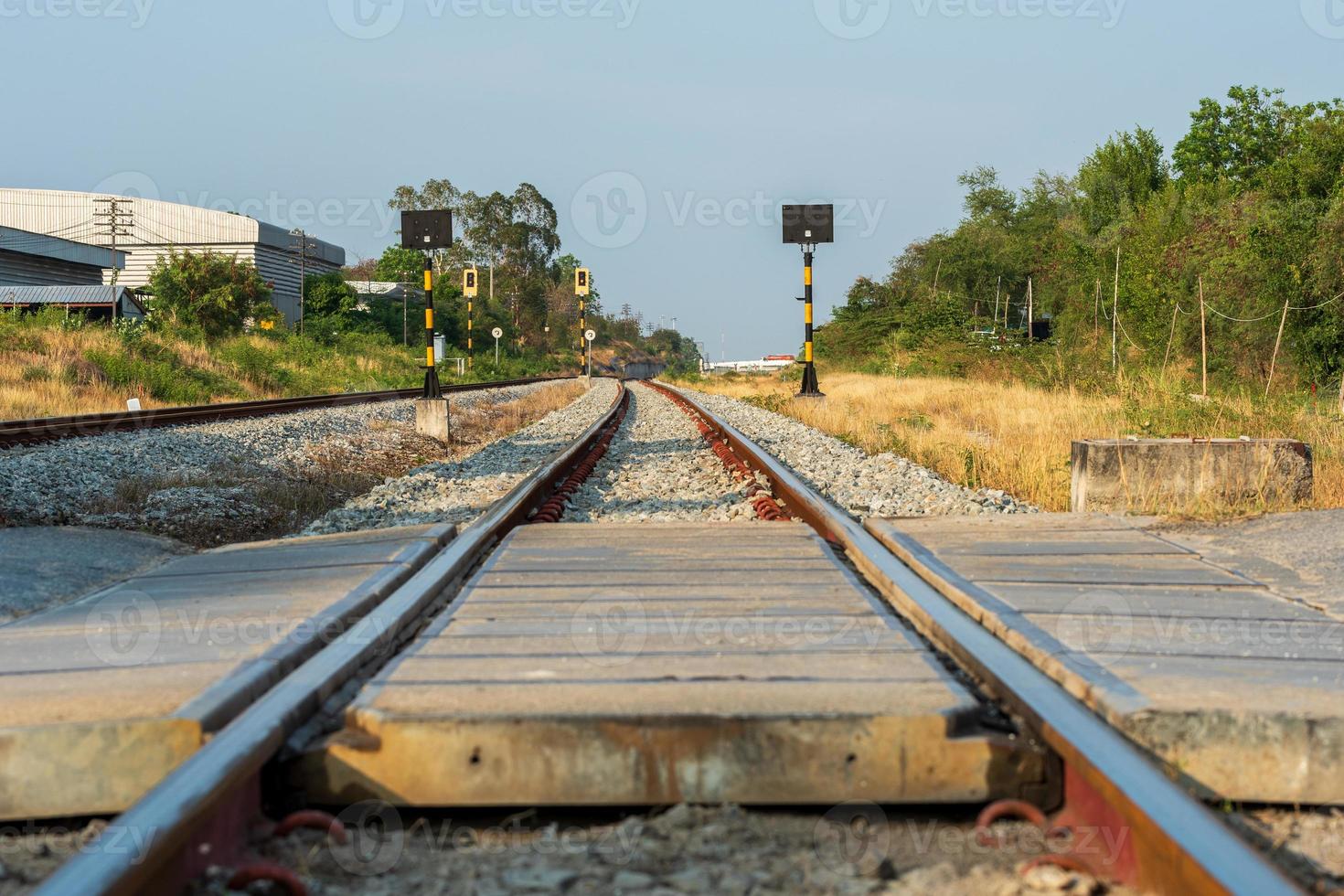 Railway in rural landscape of Thailand photo