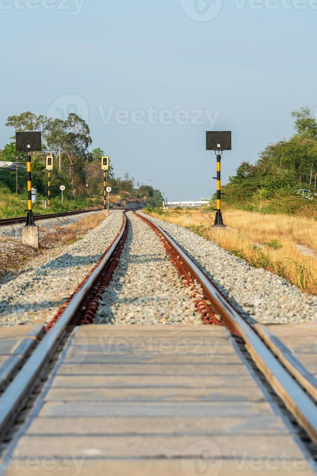 Railway in rural landscape of Thailand photo