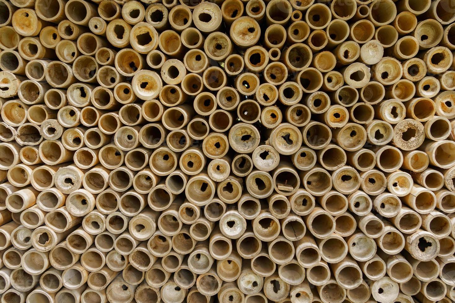 Beautifully arranged bamboo cylinder pattern photo