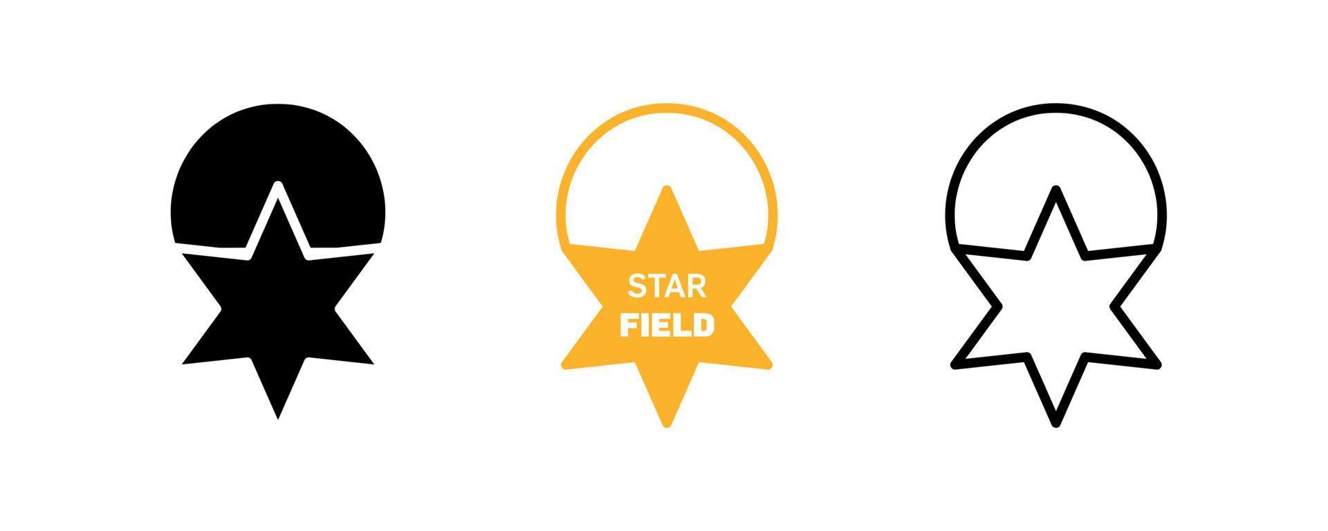 Star logo. Star field location icon design logo. Silhouette, colorful and linear star field icon set. Creative location icon for your web mobile application logo design. Line vector illustration.