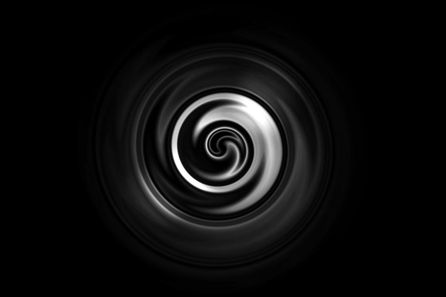 Abstract white vortex or water ring on black background photo