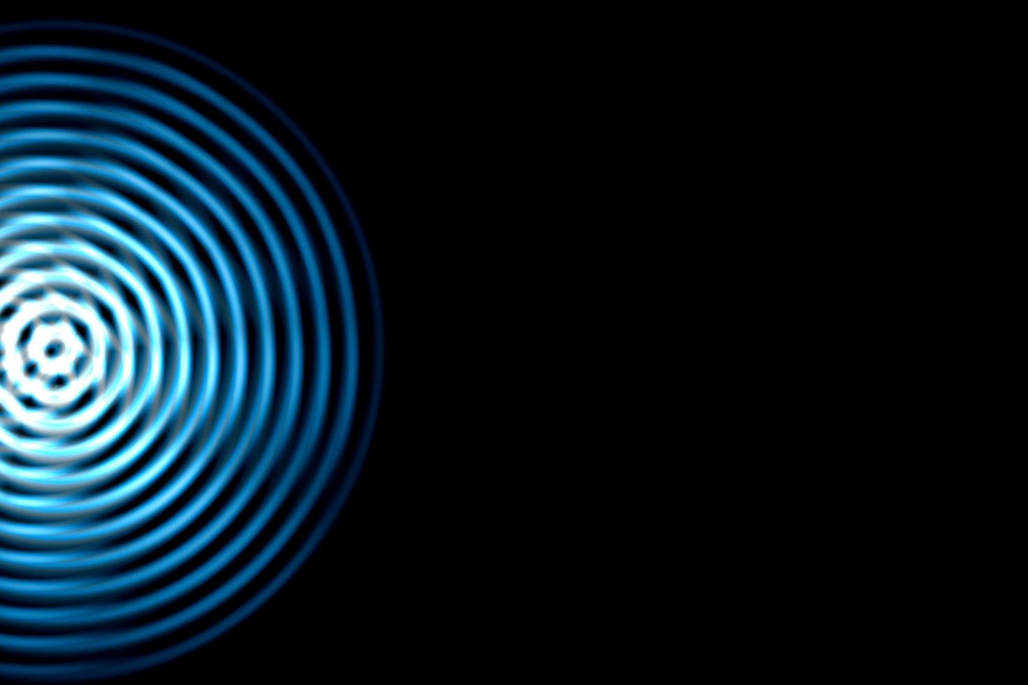 Light blue sound waves oscillating with circle ring, abstract background photo