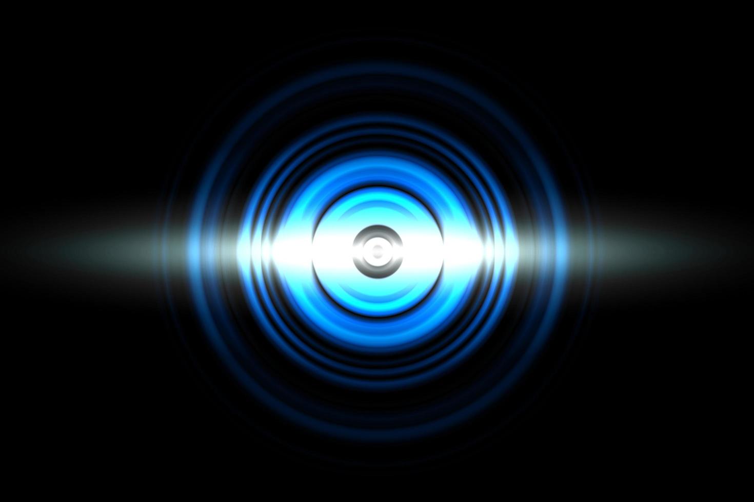 Sound waves oscillating blue light with circle spin abstract background photo