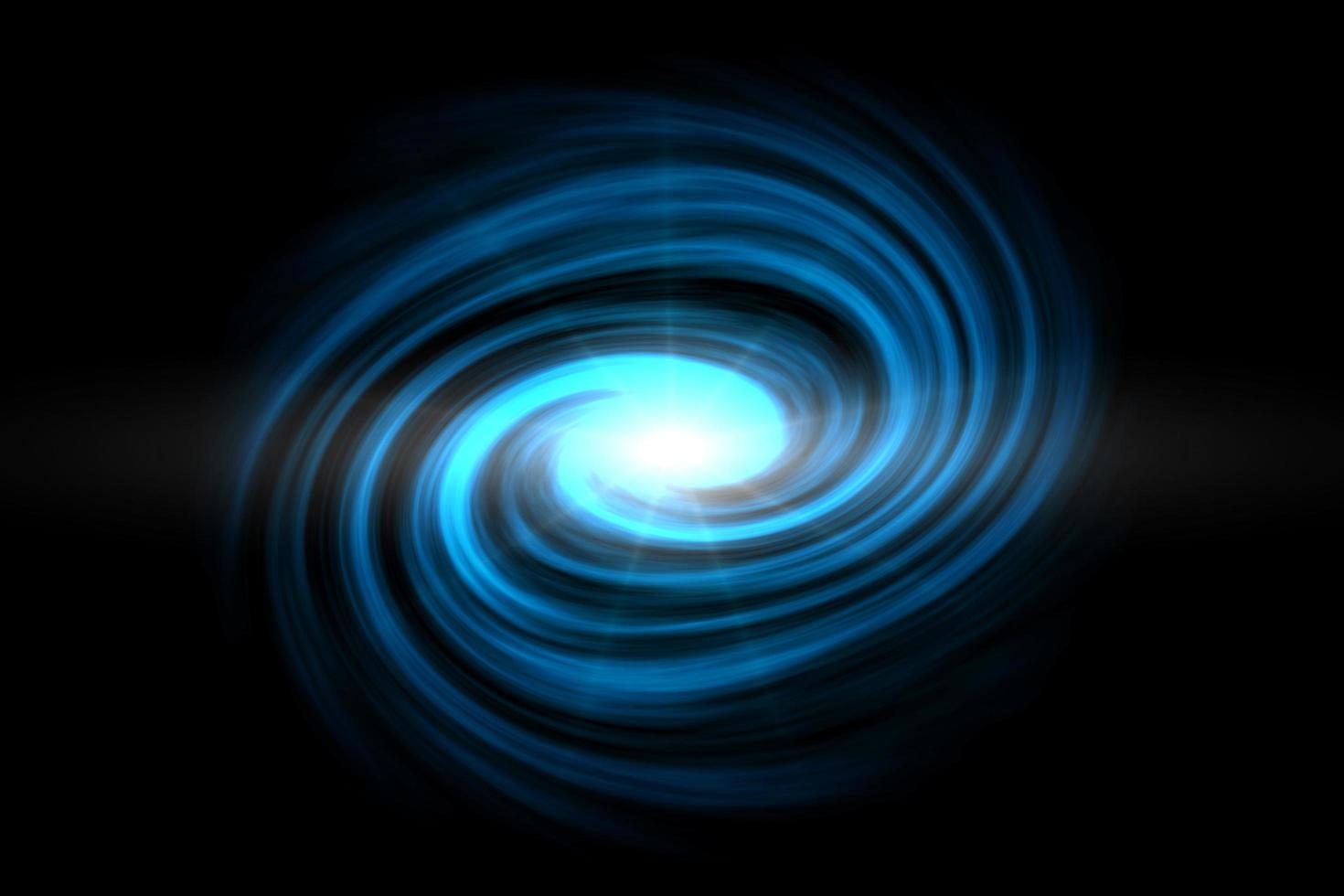 Glowing spiral tunnel with light blue fog on black backdrop photo