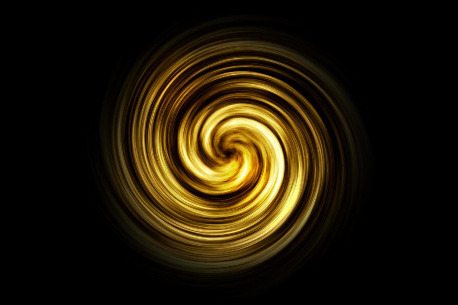 Glowing spiral tunnel with light fog on black background photo