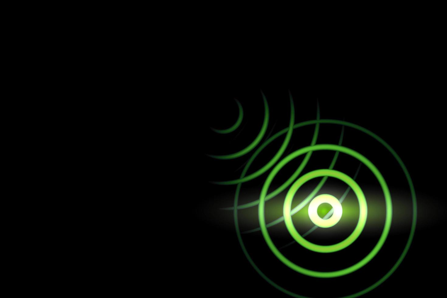 Light green sound waves oscillating with circle ring, abstract background photo