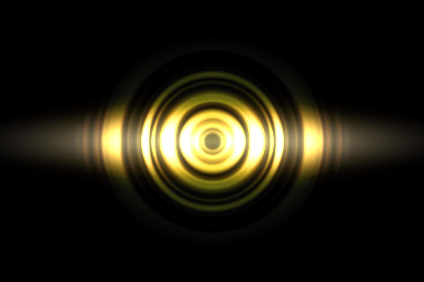 Sound waves oscillating gold light with circle spin abstract background photo