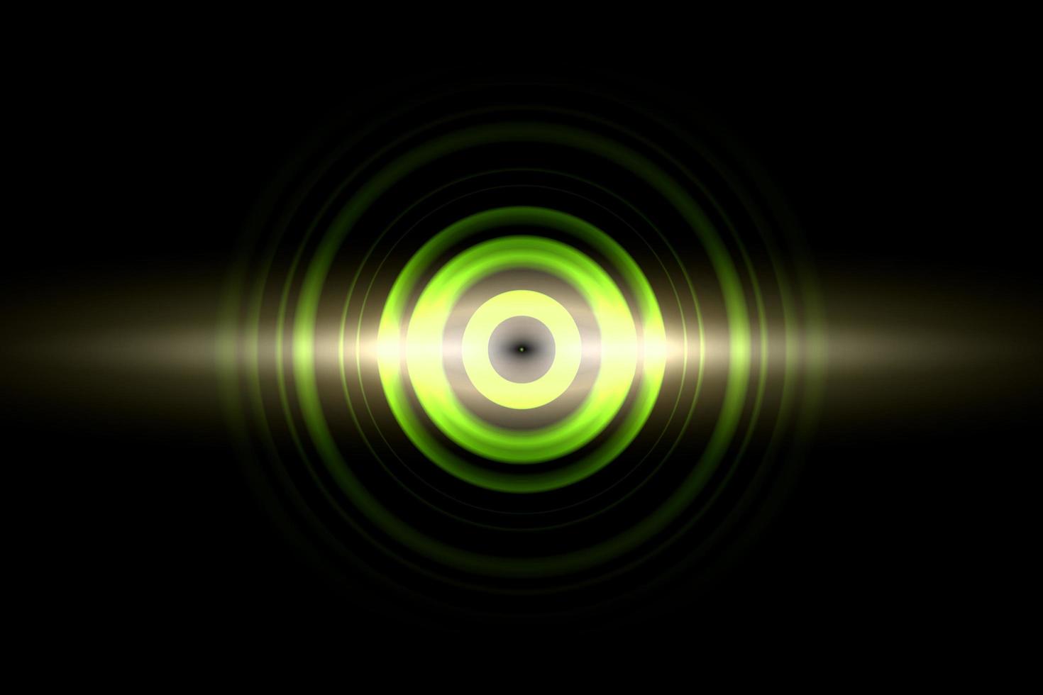 Sound waves oscillating green light with circle spin abstract background photo