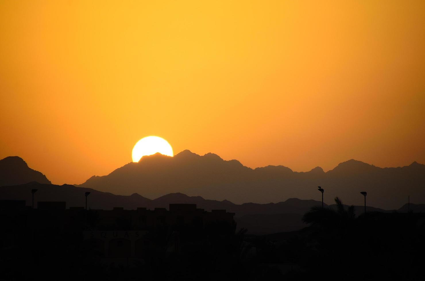 sunset and mountains photo