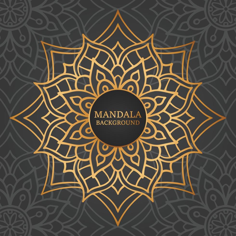 Luxury mandala background design with golden color pattern vector