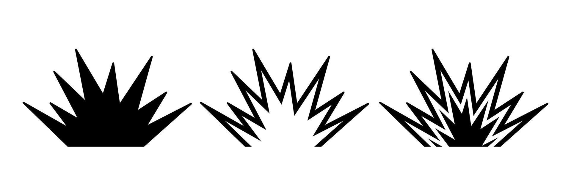 Explosion gun shot icon. Editable line vector. Zigzag element flash shock wave. Flat style trendy explosion icon. Template for application, user interface and logo, vector illustration.