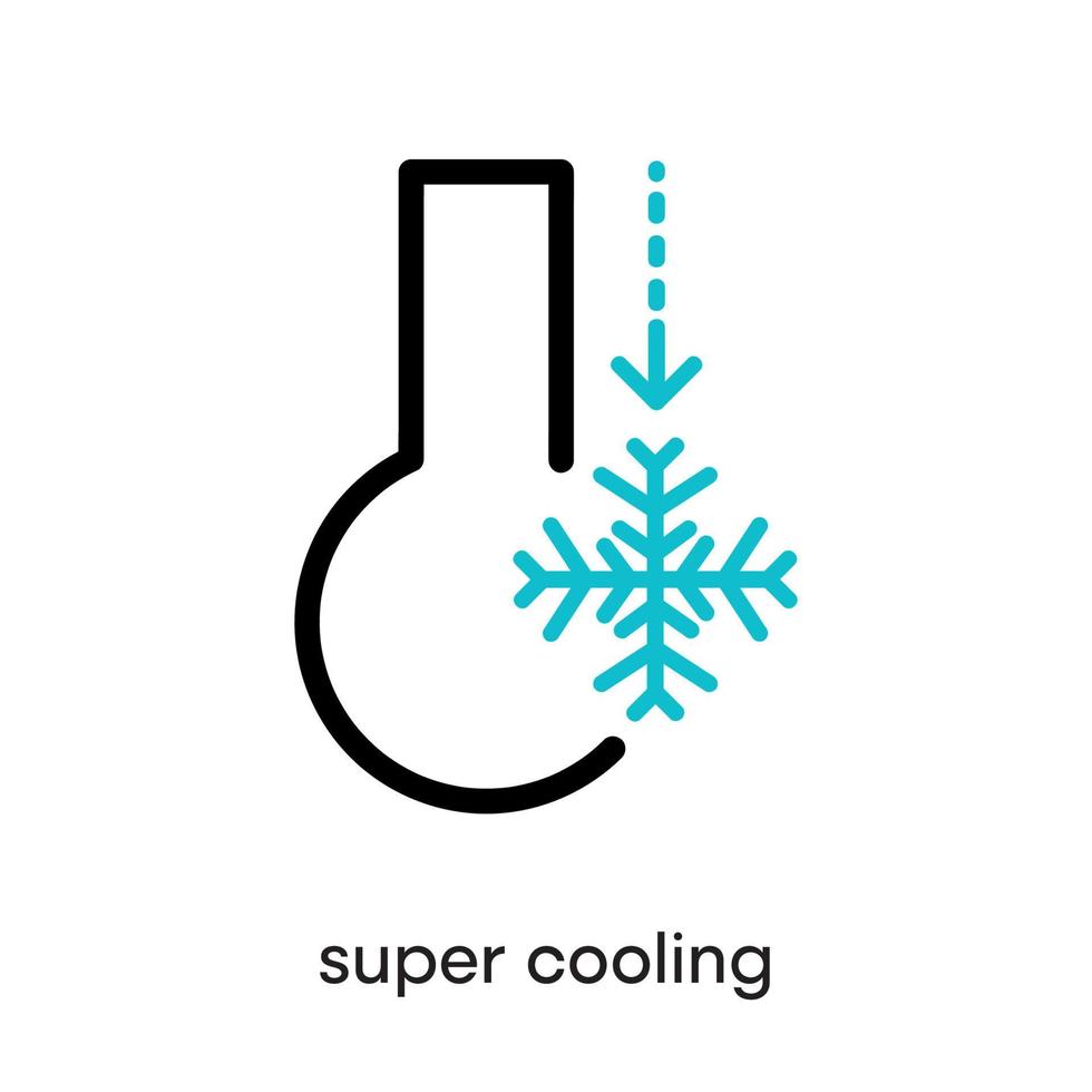Super cooling icon. This symbol is the refrigerator and air conditioning symbol. Colorful refrigerator button icon. Editable Stroke. Logo, web and app. vector